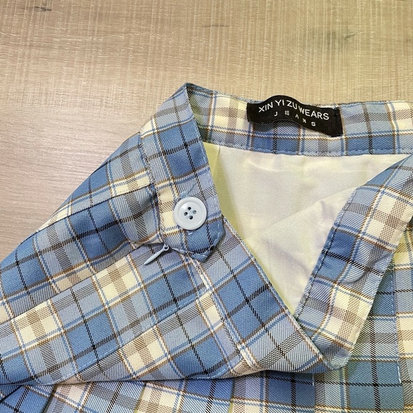 Blue Pleated Skirt - Picture 3 of 4